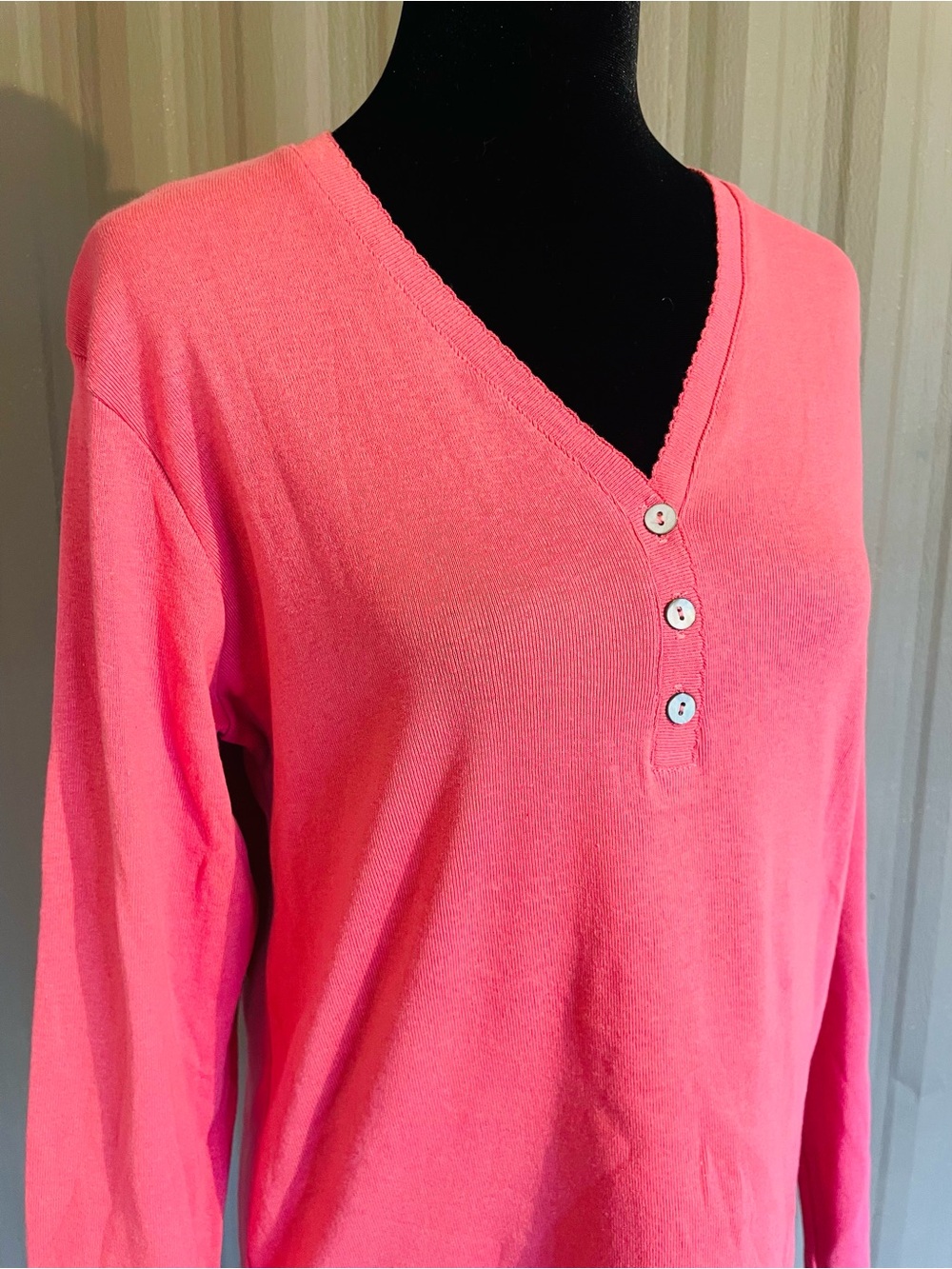 VTG NWT Y2K Cherokee Henley Top Blush Pink Bella Swan Grunge Women’s L NEW